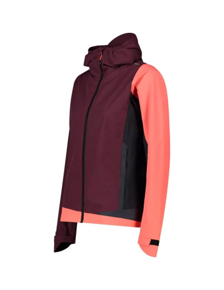Kurtka Cmp WOMAN HYBRID FIX HOOD BURGUNDY