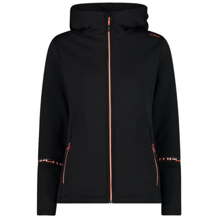 Mikina Cmp WOMAN FIX HOOD NERO-RED FLUO