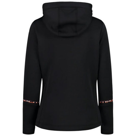 Megztinis Cmp WOMAN FIX HOOD NERO-RED FLUO 2