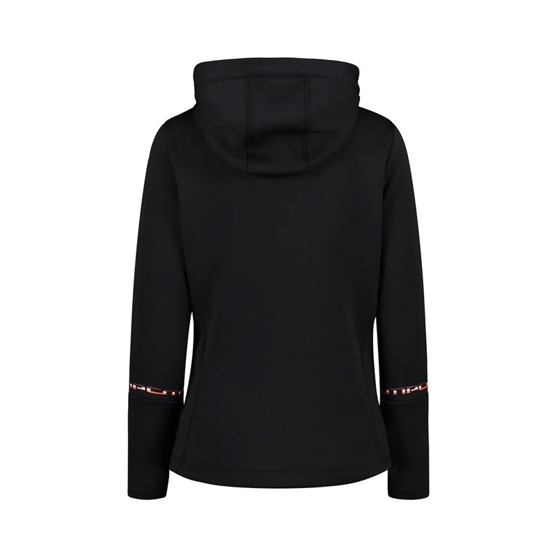 Camisola com capuz Cmp WOMAN FIX HOOD NERO-RED FLUO