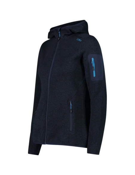 Fliskakna Cmp WOMAN FIX HOOD B.BLUE-GIADA