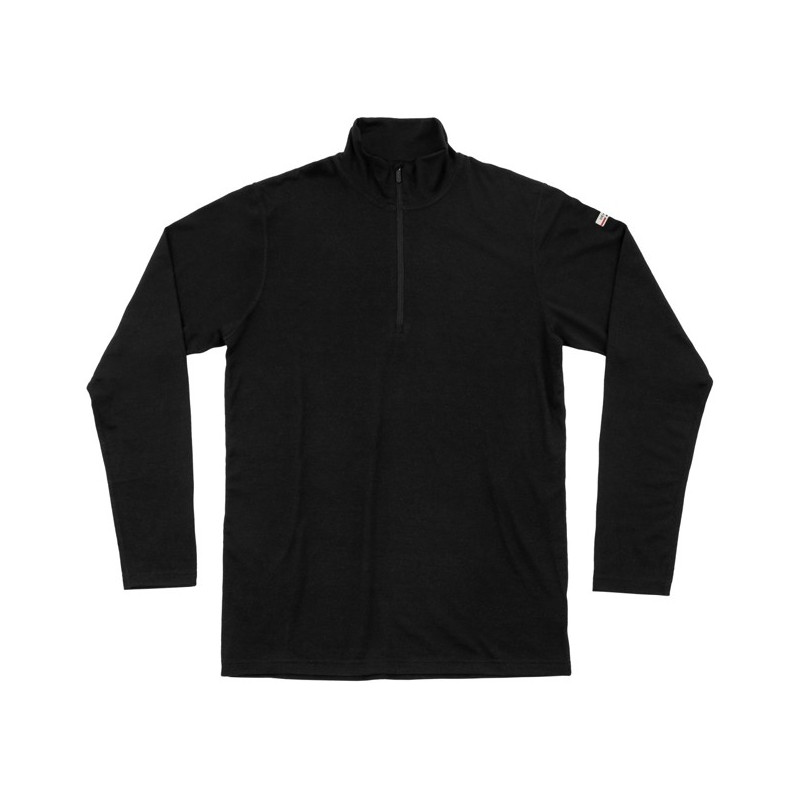 Tričko Devold BREEZE PLUS MERINO 200 ZIP NECK MAN Blac