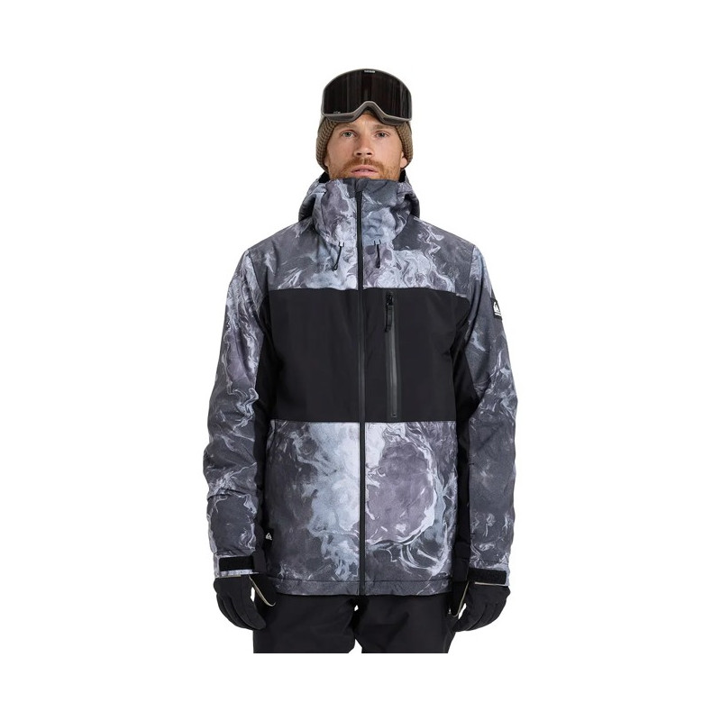Jacket Quiksilver SYCAMORE PRINT Thermostamp Grayscale