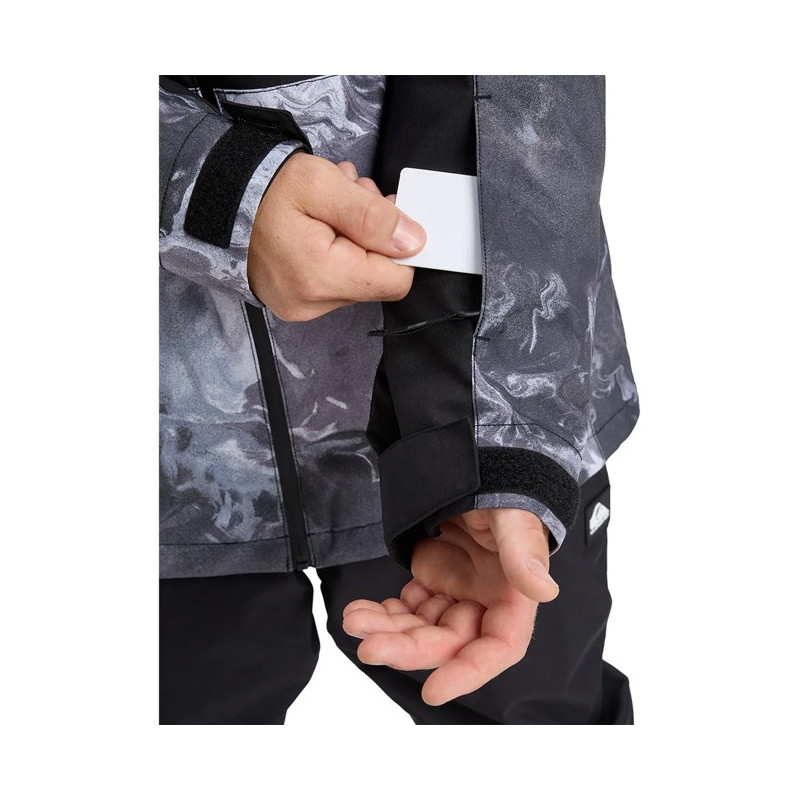 Jacket Quiksilver SYCAMORE PRINT Thermostamp Grayscale