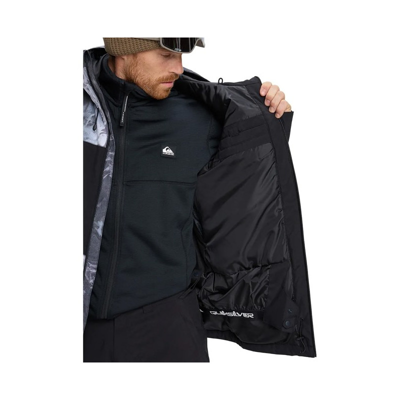 Jacket Quiksilver SYCAMORE PRINT Thermostamp Grayscale