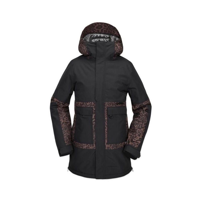Dlouhá bunda s kapucí Volcom LARX 2L TDS INF PARKA Black