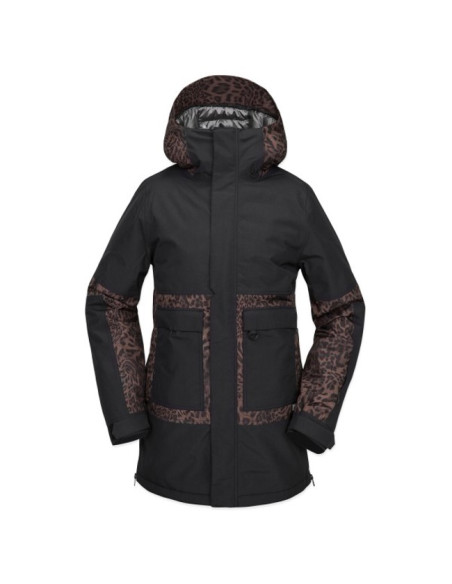 Dlouhá bunda s kapucí Volcom LARX 2L TDS INF PARKA Black