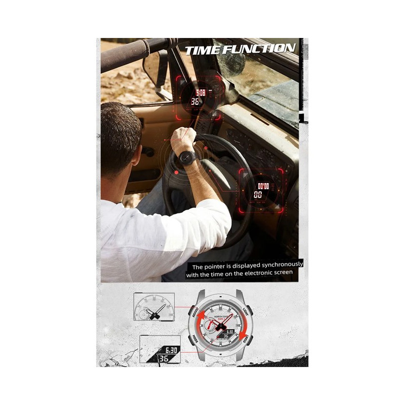 Relógio North Edge Mars 3 Carbon Wr 50 Mt. Blk