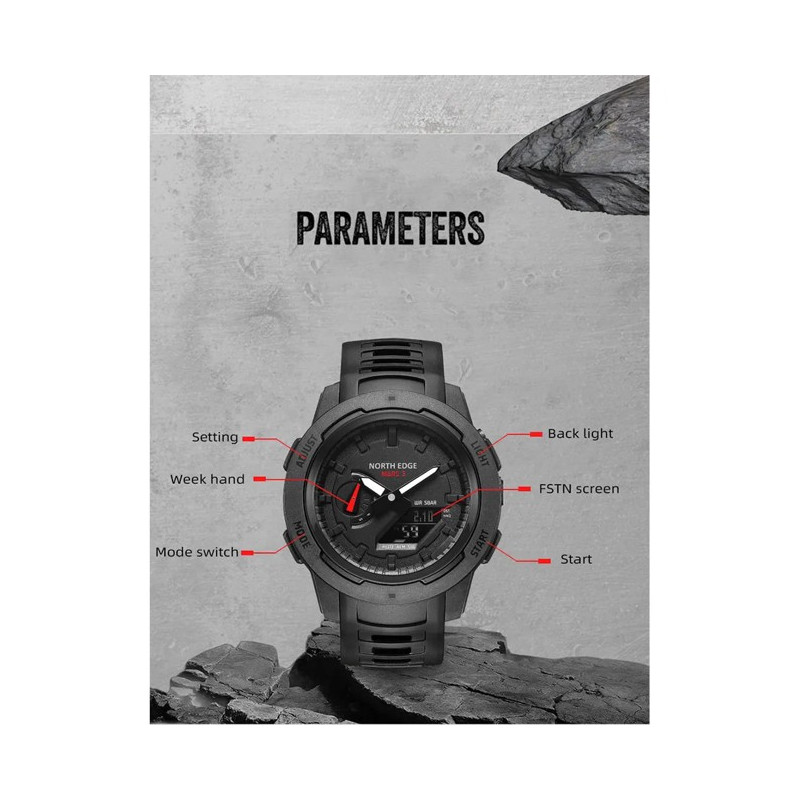 Uhr North Edge Mars 3 Carbon Wr 50 Mt. Blk