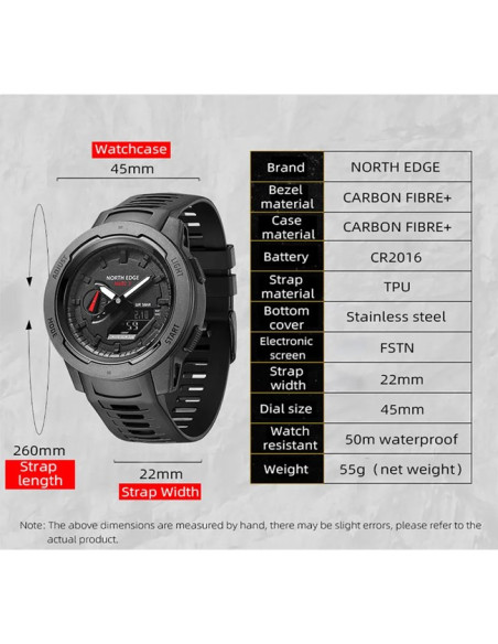 Watch North Edge Mars 3 Carbon Wr 50 Mt. Blk