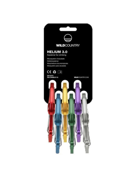 Karabiini Wild Country HELIUM 3.0 RACK 6 PACK SET