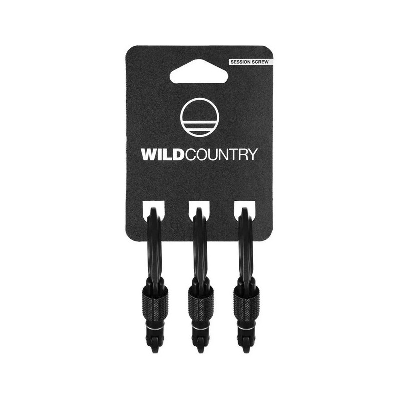 Karabinhage Wild Country SESSION SCREW GATE 3 PACK Black