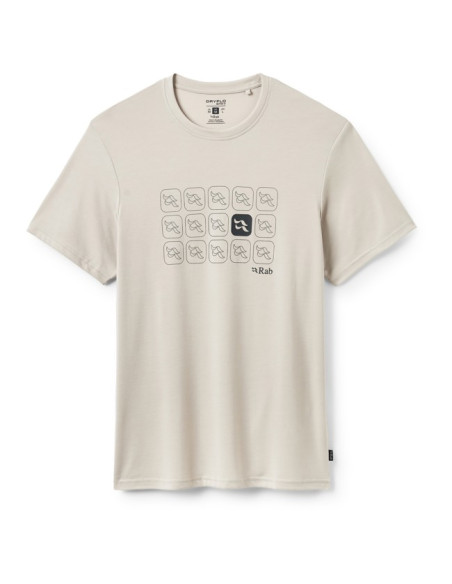 Majica s kratkimi rokavi Rab CRIMP REPEAT TEE Pebble