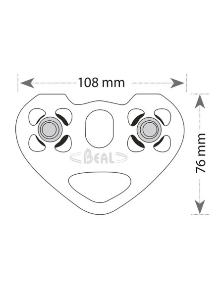 Pulley Beal TRANSF'AIR TWIN B MATT STONE
