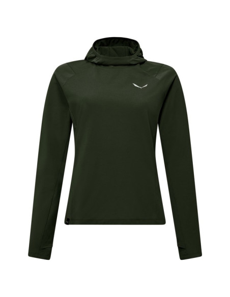 Pulóver Salewa PUEZ SUN HOODIE W Dark Olive