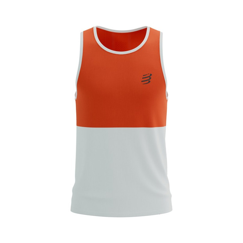 Tričko Compressport PERFORMANCE SINGLET M Tigerlily/Star Whi