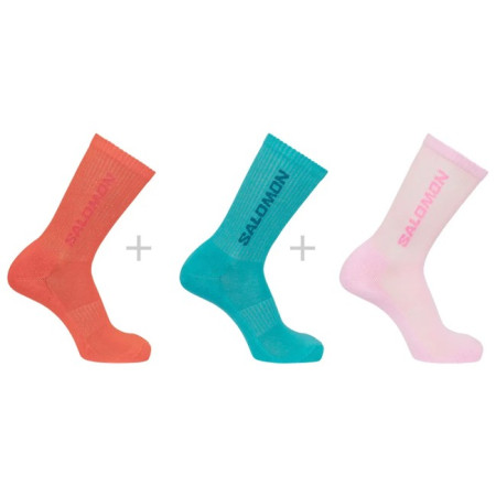 Socks Salomon EVERYDAY CREW 3-PACK ETHEREA/RED O
