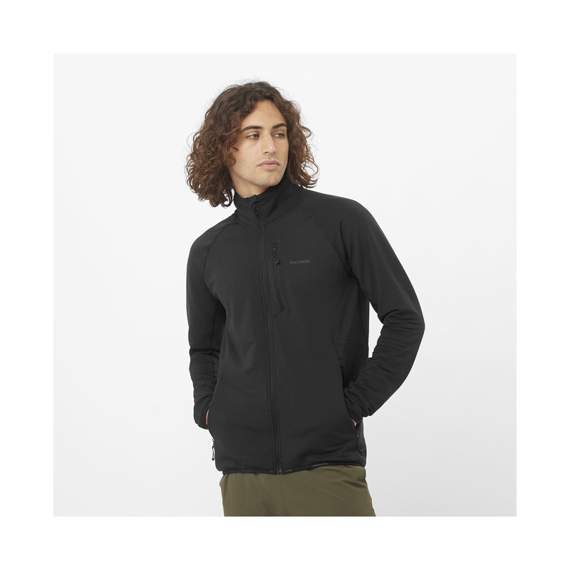 Fleece Salomon SNTIAL LIGHTWARM FZ M DEEP BLACK