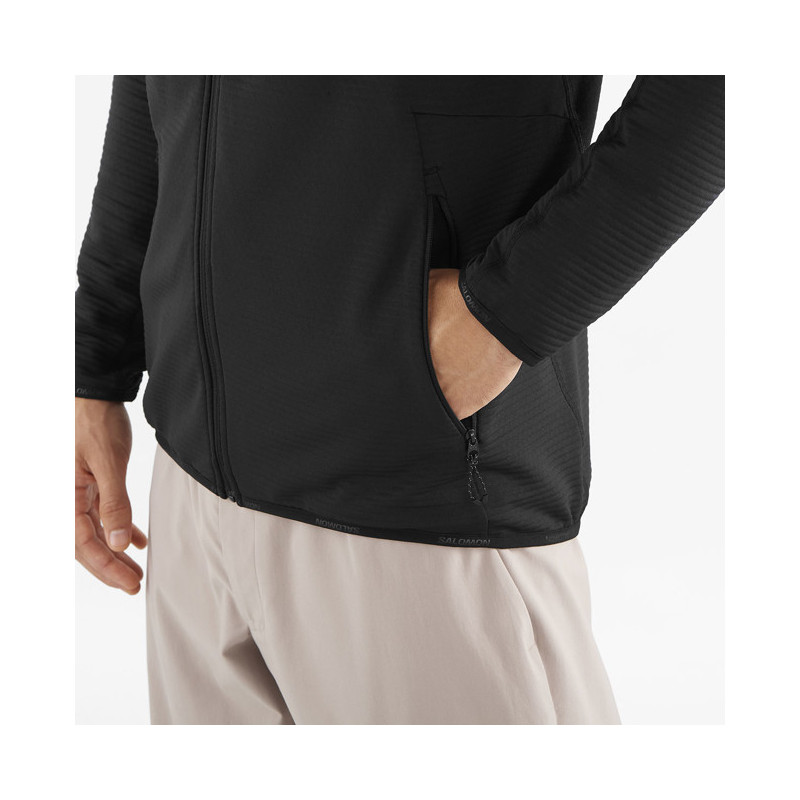 Fleece Salomon SNTIAL LIGHTWARM FZ M DEEP BLACK