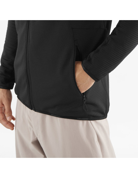 Fleece Salomon SNTIAL LIGHTWARM FZ M DEEP BLACK