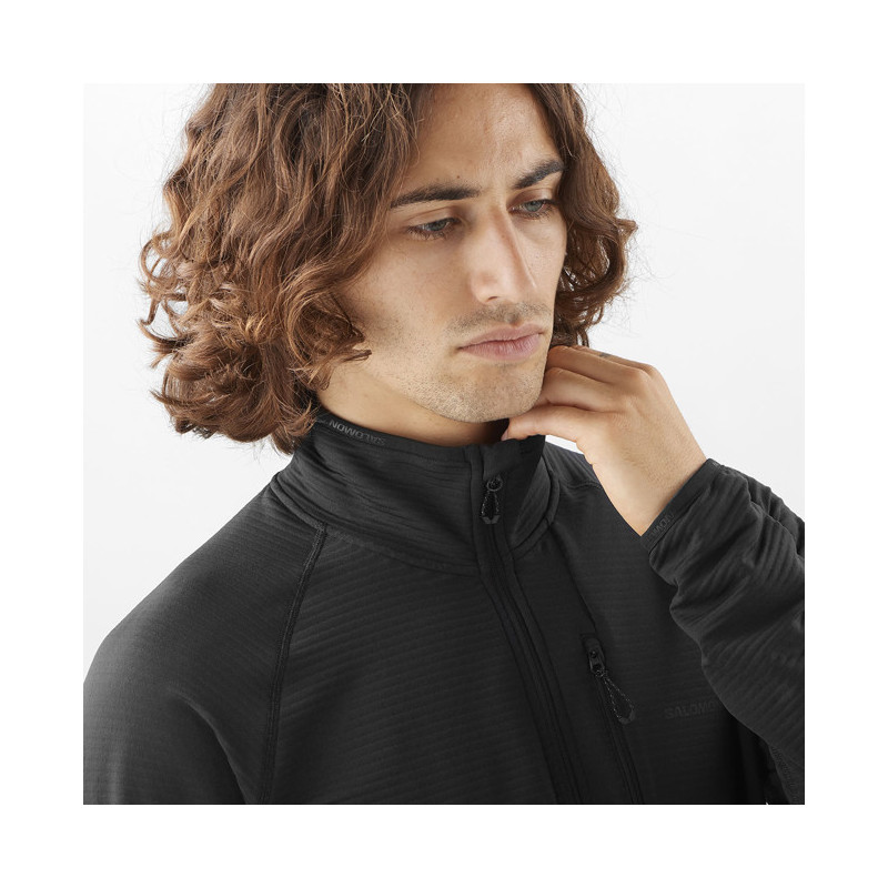 Fleece Salomon SNTIAL LIGHTWARM FZ M DEEP BLACK