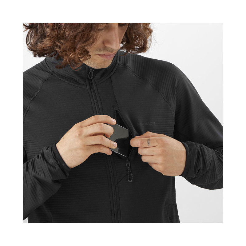 Fleece Salomon SNTIAL LIGHTWARM FZ M DEEP BLACK