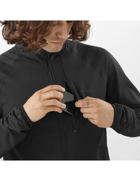 Fleece Salomon SNTIAL LIGHTWARM FZ M DEEP BLACK