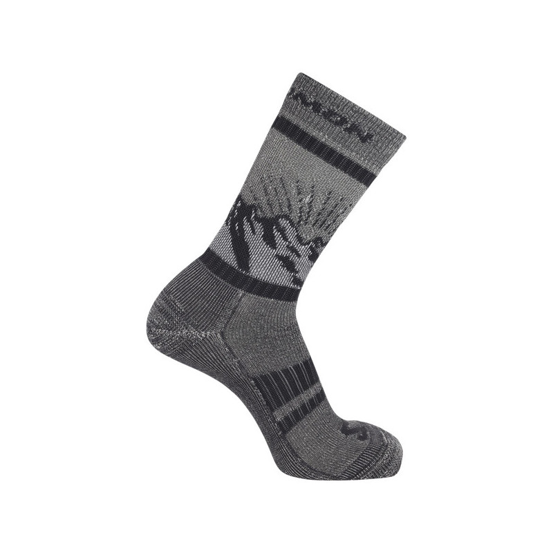 Chaussettes Salomon RETRO WOOL CREW BLACK/Asphalt/