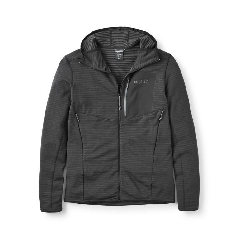 Polarfleece Rab ASCENDOR LIGHT HOODY Black