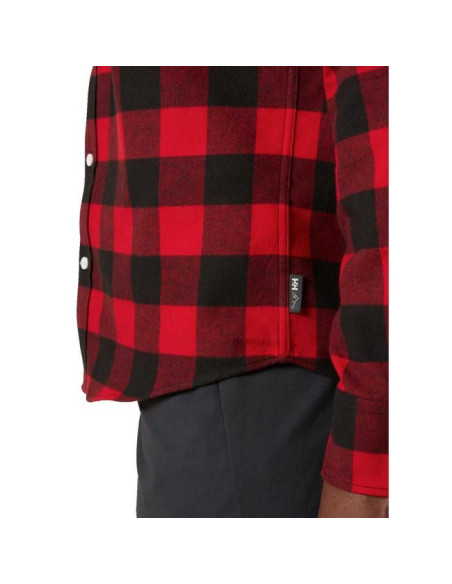 Ing Helly Hansen LOKKA ORGANIC FLANNEL LS SHIRT Red Buffa