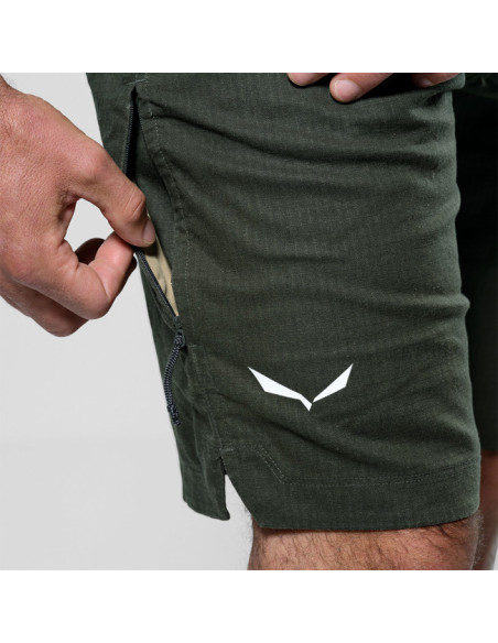 Pants Salewa AGNER HEMP M RIPSTOP SHORTS Dark Olive