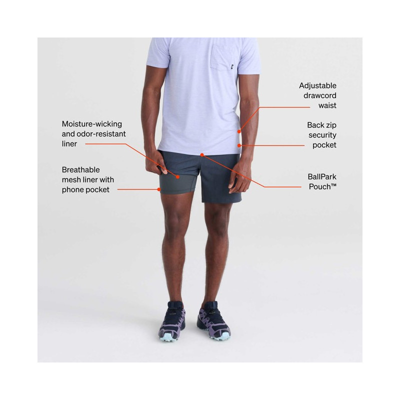 Pants Saxx 2N1 SHORT Striation Slub- Bl