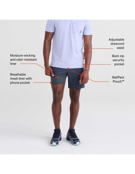 Nohavice Saxx 2N1 SHORT Striation Slub- Bl