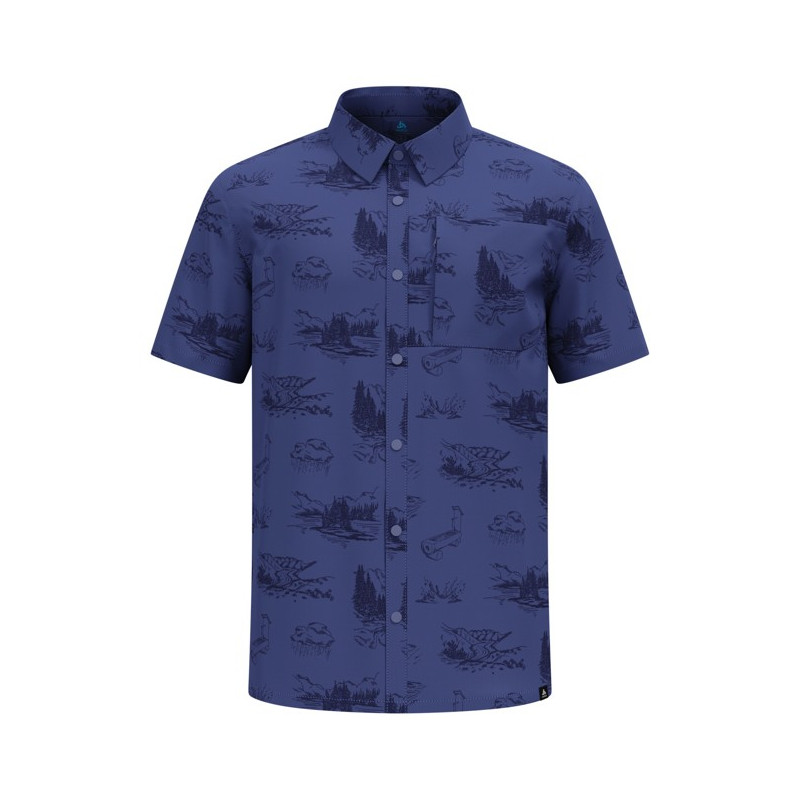 Camisa Odlo ESSENTIAL SS PRINT Skipper Blue