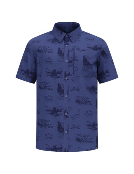 Overhemd Odlo ESSENTIAL SS PRINT Skipper Blue