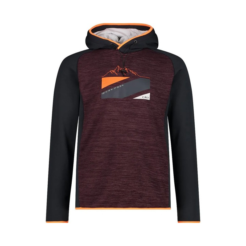 Sweatshirt Cmp SWEAT FIX HOOD BURGUNDY MEL.