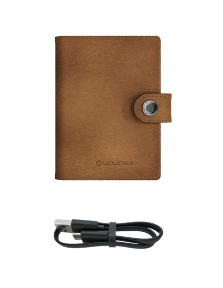 Cartera Led Lenser piel linterna 150 lm CARAMELO