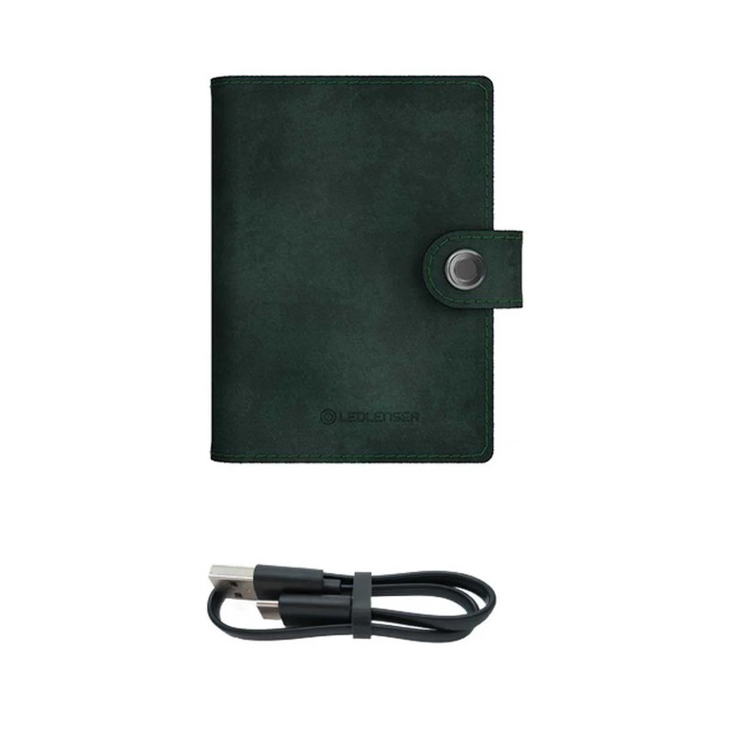 Wallet Led Lenser piel linterna 150 lm VERDE