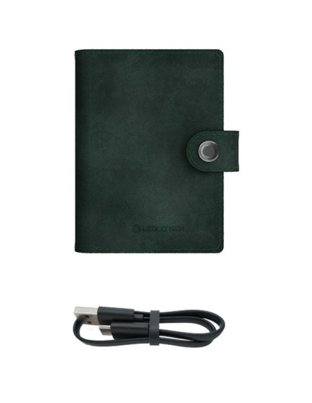 Wallet Led Lenser piel linterna 150 lm VERDE