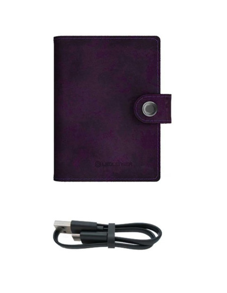 Tárca Led Lenser piel linterna 150 lm MORADO