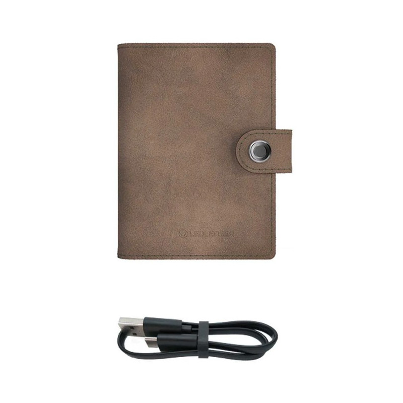 Tárca Led Lenser piel linterna 150 lm MARRON