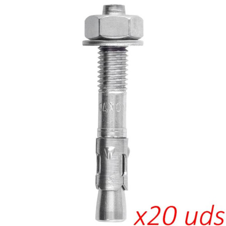 Pack Fixe Parabolt 316L M10x70mm (20 uds)