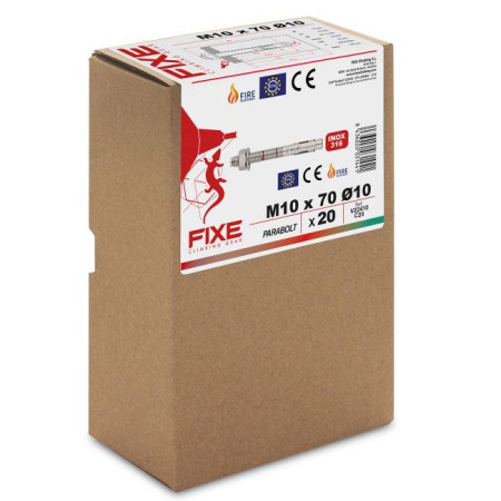 Pack Fixe Parabolt 316L M10x70mm (20 uds) 2