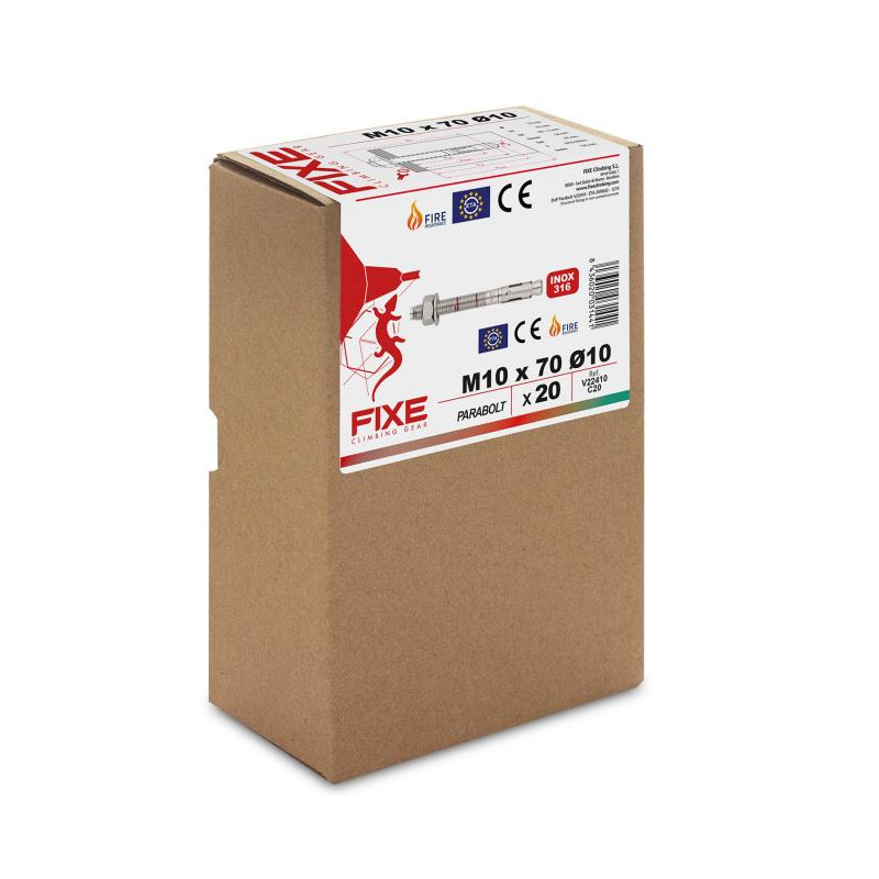 Fixe Parabolt 316L M10x70mm (20 uds)
