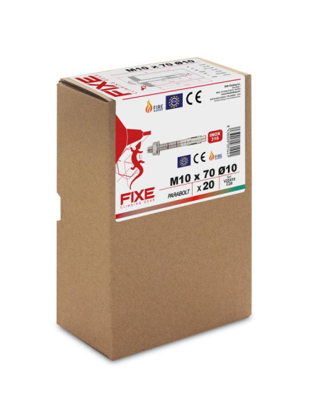 Fixe Parabolt 316L M10x70mm (20 uds)