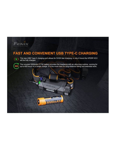 Fenix HP25R V2.0 1600 lumens