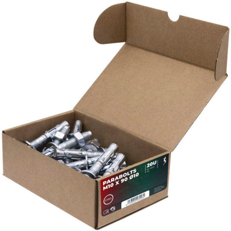Fixe Caja parabolts M10x90mm 20 unidades