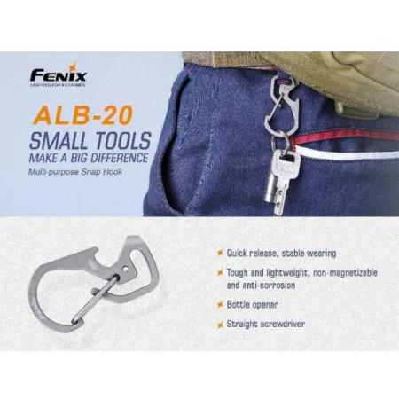 Carabiner Fenix ALB-20 Gris 2