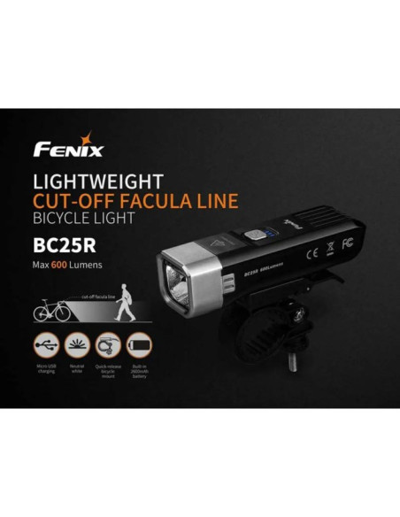 Otsalamppu Fenix BC25R 600 lm