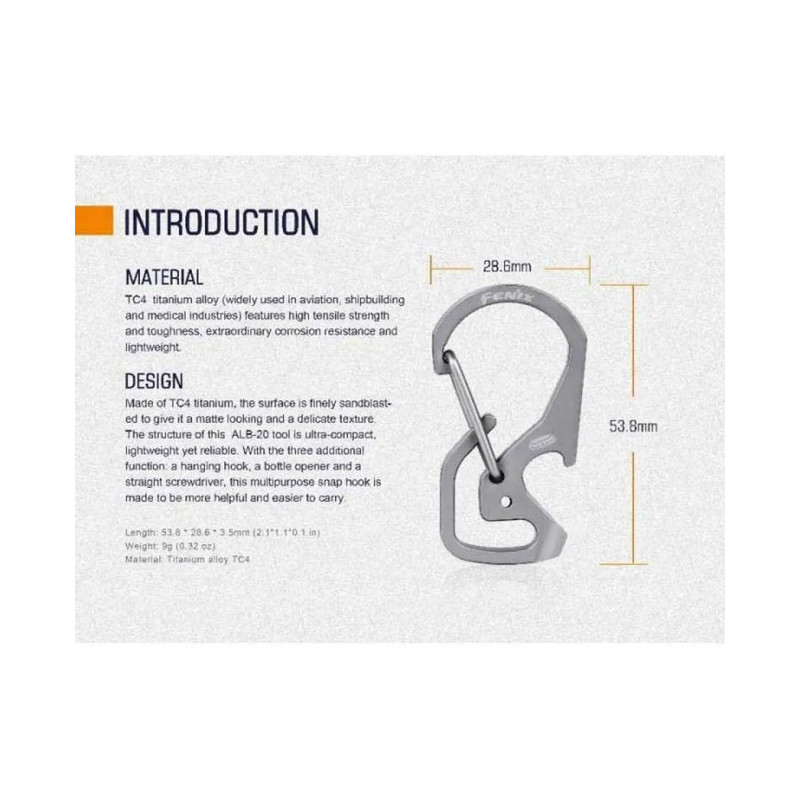 Karabiner Fenix ALB-20 Gris